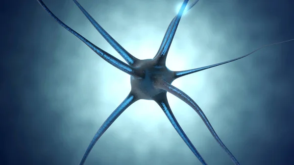 3D-renderad illustration av en neuronal cell — Stockfoto