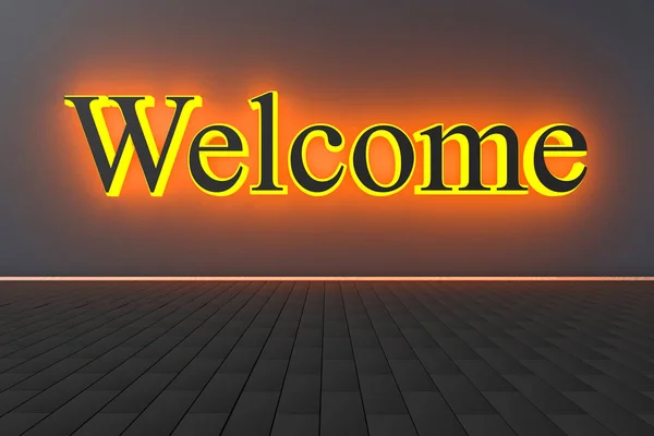 3D interiéru Welcome — Stock fotografie