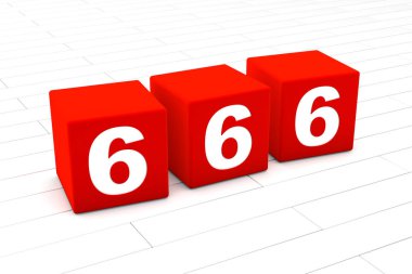 3D illustration of the symbolic number 666 clipart