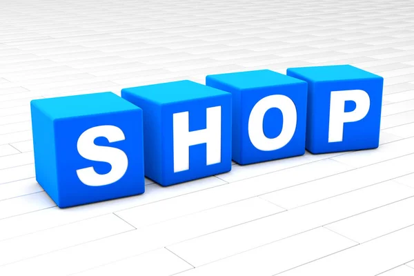 Shop ordet illustration — Stockfoto
