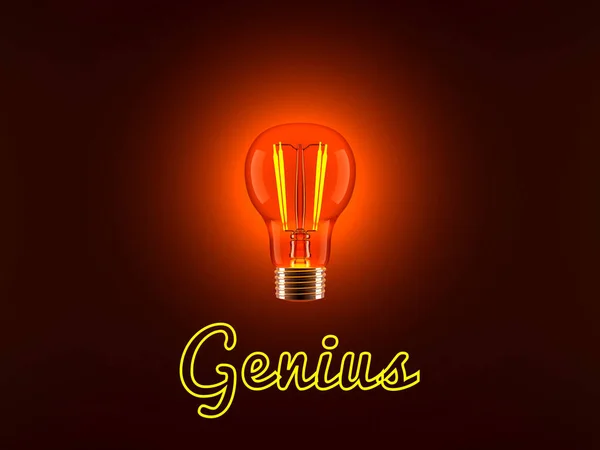 Gloeilamp en Genius — Stockfoto