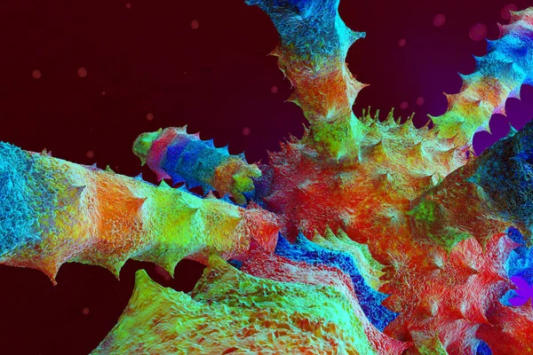 Ilustração 3D renderizada de um vírus — Fotografia de Stock