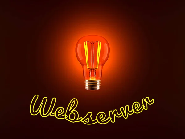 Glühbirne und Webserver — Stockfoto
