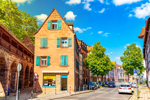 Escena de la ciudad medieval de Nuremberg en Alemania —  Fotos de Stock