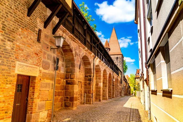 Vy över historisk arkitektur i Nürnberg, Tyskland — Stockfoto