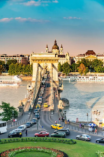 Panoramic View over Budapest and the river Danube — Stock Photo, Image