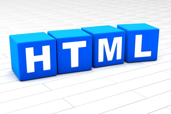 Ilustração palavra HTML — Fotografia de Stock