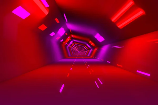 Ein Scifi-Tunnel eines Raumschiffs oder einer Station — Stockfoto
