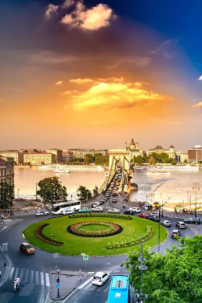 Panoramic View over Budapest and the river Danube — Stock Photo, Image