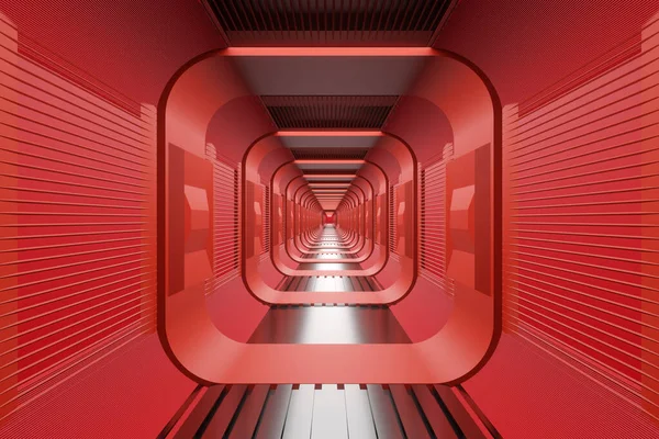 Spaceship Hallway rendering — Stock fotografie