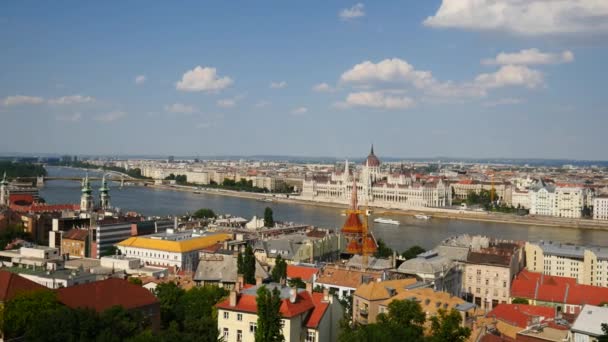 Vista Panorâmica Antiga Cidade Budapeste — Vídeo de Stock
