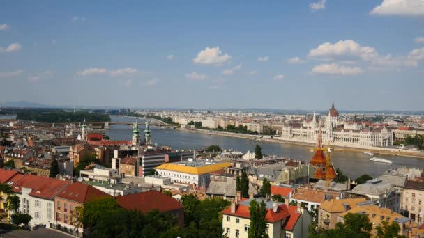 Eski Budapeşte Şehrinin Panoramik Manzarası — Stok video