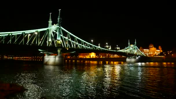 Słynny Most Liberty Budapeszcie — Wideo stockowe