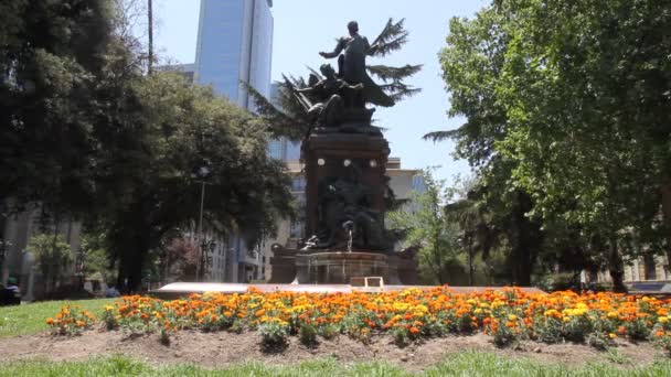 Fountain Landmark Santiago Chile — Stock Video