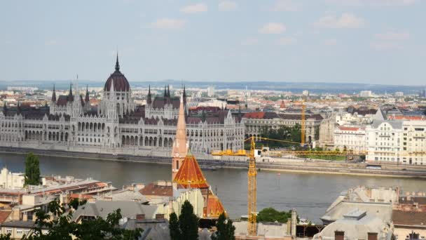 Panoramatický Výhled Staré Budapešť — Stock video