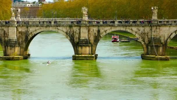 Řeka Tiber Protéká Římem Itálie — Stock video
