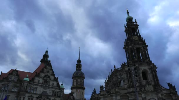 Video Badai Awan Bergerak Atas Pusat Dresden — Stok Video