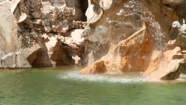 Close Van Een Historische Fontein Rome Italië — Stockvideo