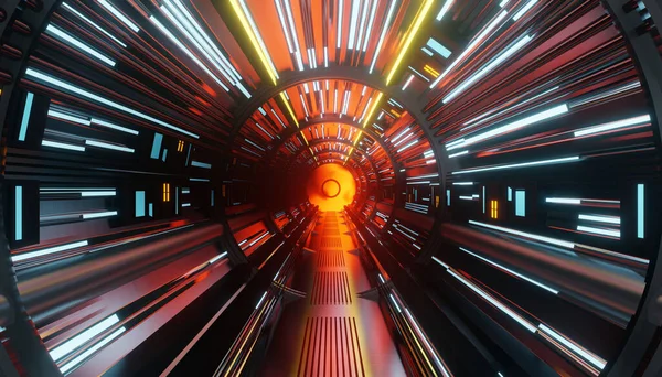 Explosion in einem Science-Fiction-Tunnel — Stockfoto