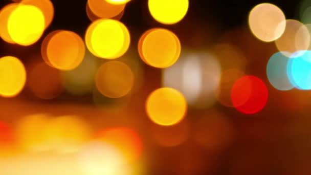 Vídeo Bokeh Effect Con Luces Borrosas Una Carretera Coches Que — Vídeos de Stock