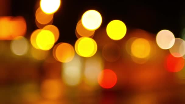 Bokeh Effetto Video Con Luci Sfocate Una Strada Con Carrello — Video Stock