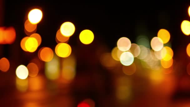 Bokeh Effetto Video Con Luci Sfocate Una Strada Con Traffico — Video Stock