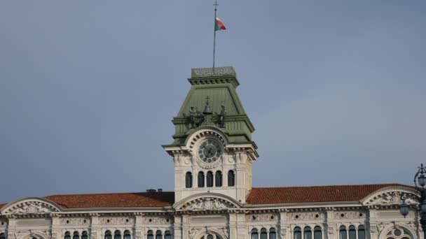 Tour Horloge Historique Dans Vieux Centre Trieste Italie — Video