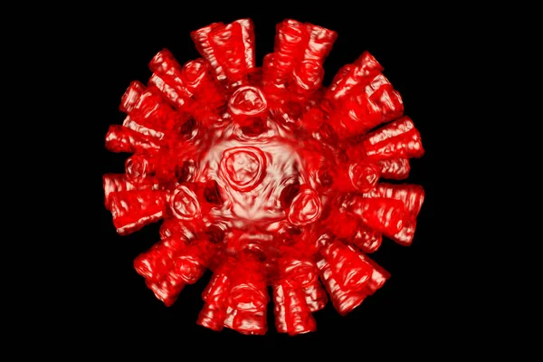 Coronavirus, más néven Covid-19 Virus visualization isolated on black. — Stock Fotó