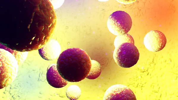 漂浮在体内的干细胞或癌细胞 — 图库照片