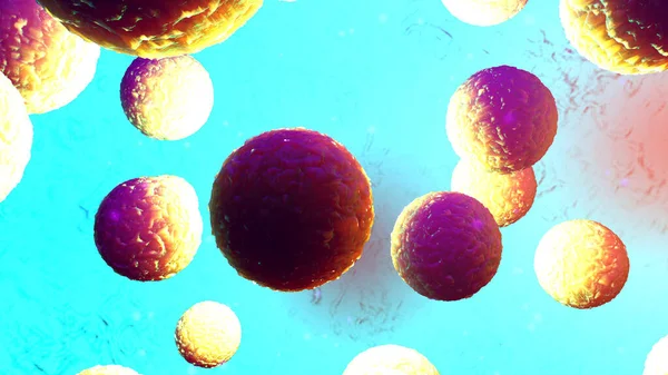 Плаваючі стовбурові клітини або ракові клітини в організмі — стокове фото