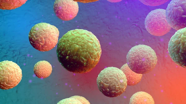 Pływające komórki macierzyste lub komórki nowotworowe w organizmie — Zdjęcie stockowe