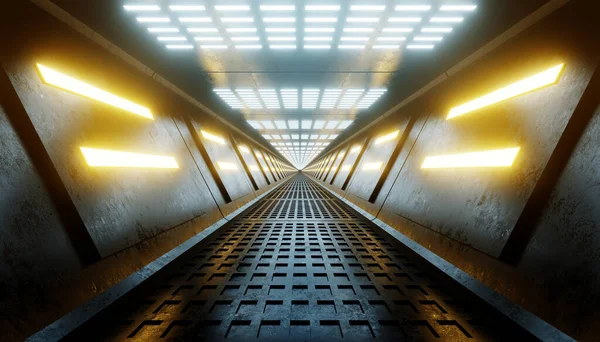 Interior do corredor da nave espacial — Fotografia de Stock
