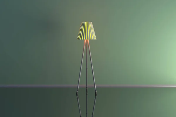 3D иллюстрация лампы в зеленой комнате — стоковое фото