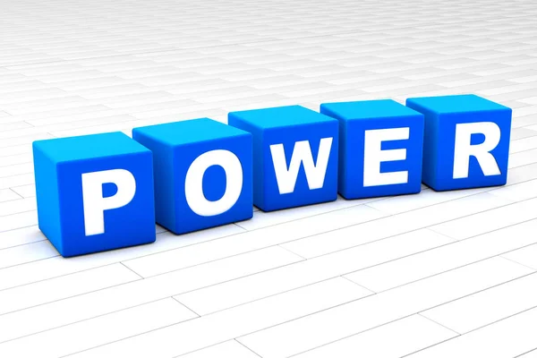 パワーという言葉の3Dレンダリングイラスト — ストック写真