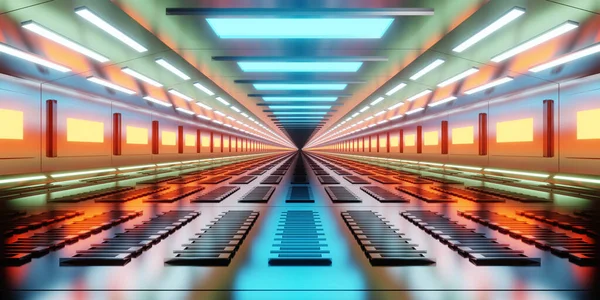 Intérieur de passerelle de vaisseau spatial — Photo