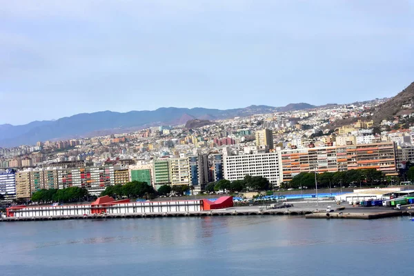 Veduta Della Città Tenerife Isole Canarie Una Nave Crociera — Foto Stock