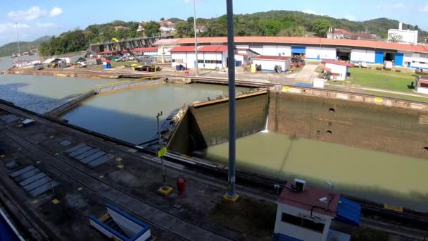 Miraflores Locks Canal Panamá Panamá Câmera Portátil — Vídeo de Stock