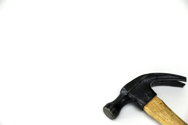 Wooden handle hammer on white background — Stock Photo, Image