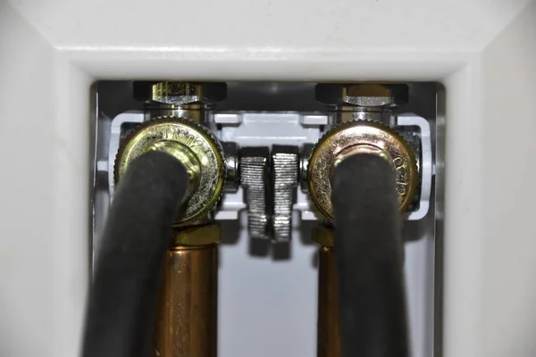 Washing machine hose connections — Stock Photo, Image