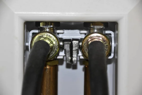 Washing machine hose connections Stock Image