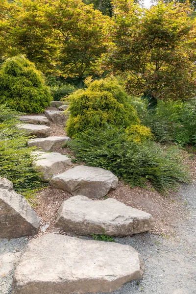 Bellissimo Giardino Con Scalini — Foto Stock