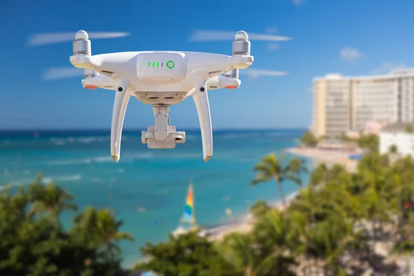 Drohne Fliegt Über Dem Strand Von Waikiki Auf Hawaii — Stockfoto