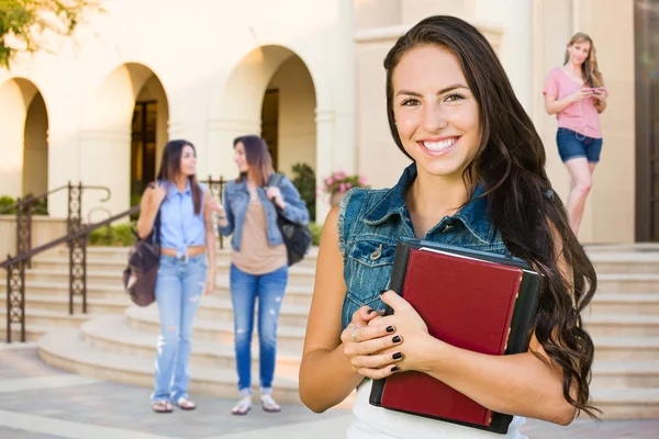 Mixed Race Young Girl Student School Books Campus — Stock Photo, Image