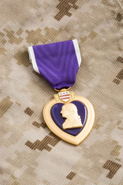 Purple Heart War Medal Materiał Morskich Kamuflażu — Zdjęcie stockowe