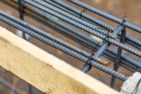 Neues Stahlgerüst Auf Baustelle — Stockfoto