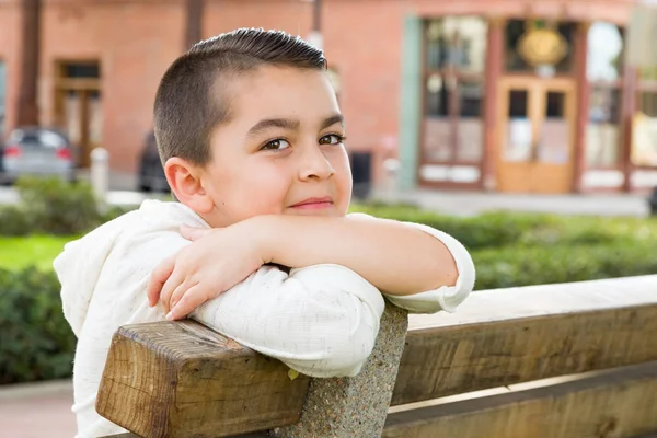 Portrét Mladého Hispánců Kavkazské Chlapce Smíšené Rasy — Stock fotografie