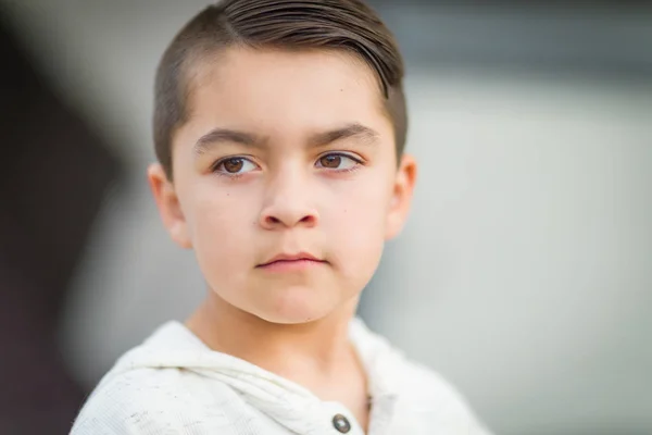 Porträt Eines Jungen Hispanischen Und Kaukasischen Jungen Mit Gemischter Rasse — Stockfoto