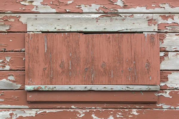 Weathered Wood Panel Wall With Peeling Paint Textured Background — Stock Photo, Image