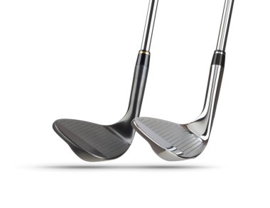 Beyaz Arka Plan krom ve Siyah Golf Club Kama Demirler