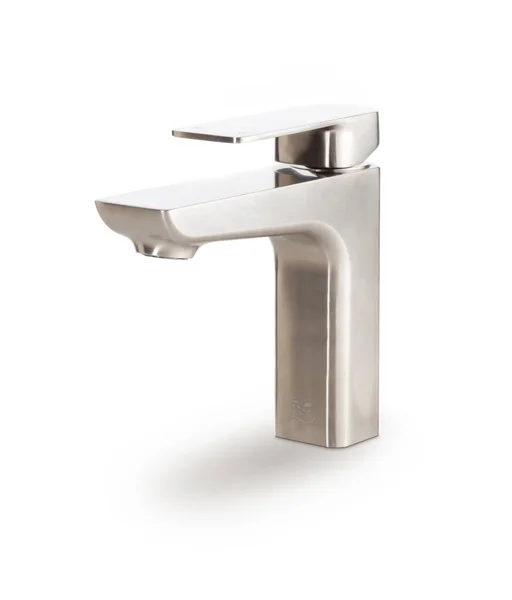 Faucet de aço inoxidável personalizado isolado em um fundo branco — Fotografia de Stock